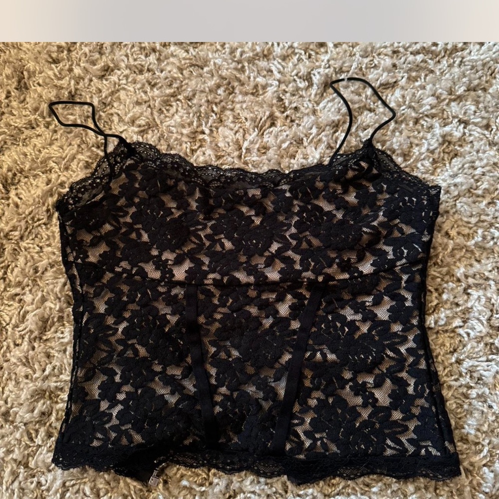 Black Lace Camisole Top